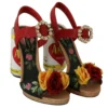Dolce & Gabbana Women's Multicolor Floral Crystal Embellished Sandals