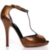 Dolce & Gabbana Women's Elegant Bronze Ankle Strap Heels