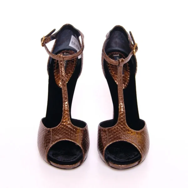 Dolce & Gabbana Women's Elegant Bronze Ankle Strap Heels