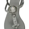 Dolce & Gabbana Women's Elegant Silver Flats with Crystal Embellishments
