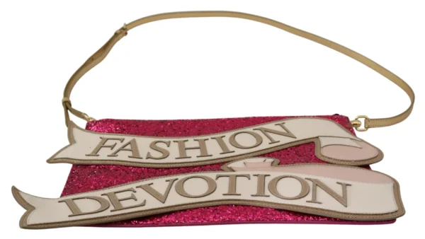 Dolce & Gabbana Women's Glamorous Pink Glittered CLEO Clutch Purse