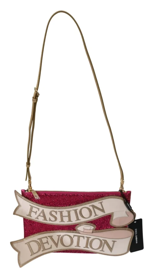 Dolce & Gabbana Women's Glamorous Pink Glittered CLEO Clutch Purse