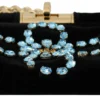 Dolce & Gabbana Women's Velvet Evening Party Crossbody with Crystal Studs