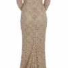 Dolce & Gabbana Women's Beige Floral Lace Long Sleeve Maxi Dress