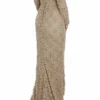 Dolce & Gabbana Women's Beige Floral Lace Long Sleeve Maxi Dress
