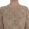 Dolce & Gabbana Women's Beige Floral Lace Long Sleeve Maxi Dress