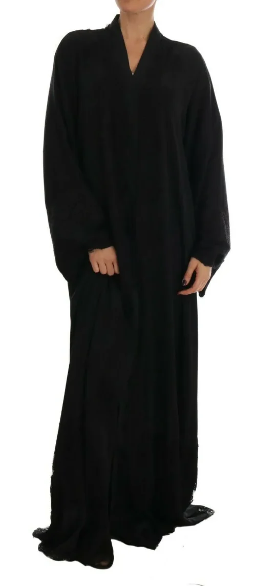 Dolce & Gabbana Women's Elegant Black Lace Cape Kaftan Dress