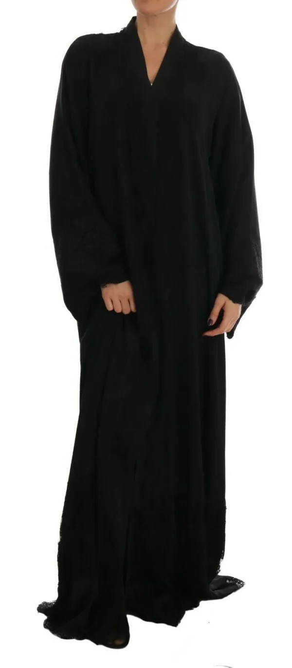 Dolce & Gabbana Women's Elegant Black Lace Cape Kaftan Dress