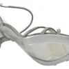Dolce & Gabbana Women's Silver Leather Ankle Strap Sandals with Crystals