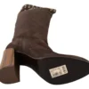Dolce & Gabbana Women's Studded Suede Knee High Boots in Brown