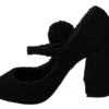 Dolce & Gabbana Women's Chic Black Wool-Knitted Mary Janes Pumps