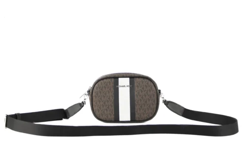 Michael Kors Women's Jet Set Travel Small Signature PVC Striped Oval Crossbody Bag Clutch Handbag