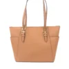 Michael Kors Women's Charlotte Signature Leather Large Top Zip Tote Handbag Bag