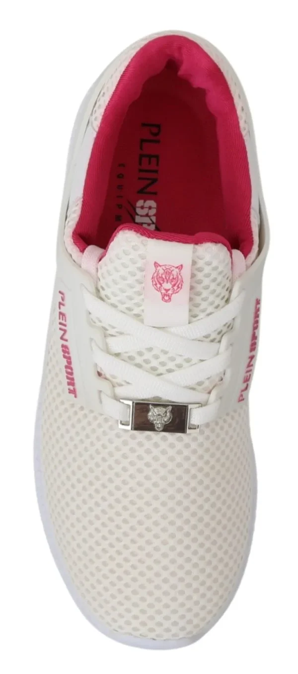 Philipp Plein Women's Chic White Becky Sneakers with Pink Accents