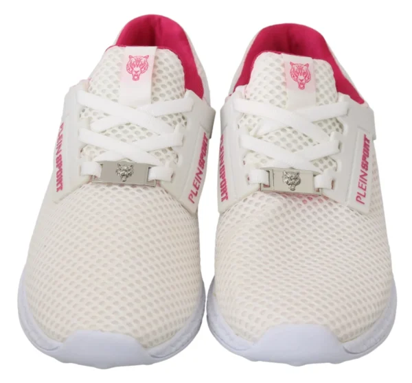 Philipp Plein Women's Chic White Becky Sneakers with Pink Accents