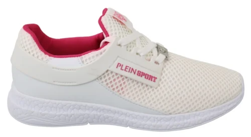 Philipp Plein Women's Chic White Becky Sneakers with Pink Accents