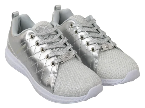 Philipp Plein Women's Sleek Silver Sneakers for Trendsetters