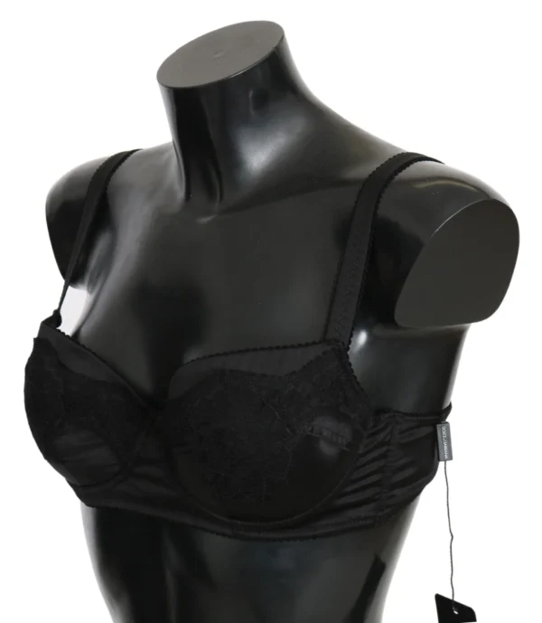 Dolce & Gabbana Women's Elegant Black Lace Silk Bra
