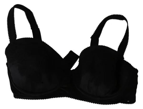 Dolce & Gabbana Women's Elegant Black Lace Silk Bra