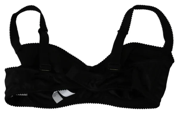 Dolce & Gabbana Women's Elegant Black Lace Silk Bra