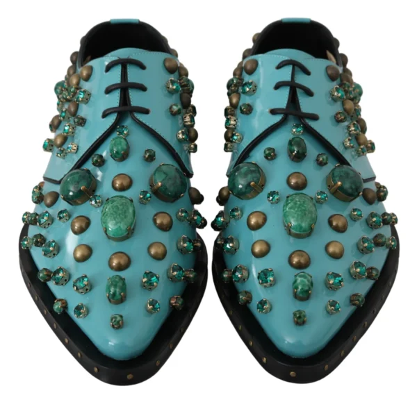 Dolce & Gabbana Women's Elegant Blue Crystal-Embellished Flats