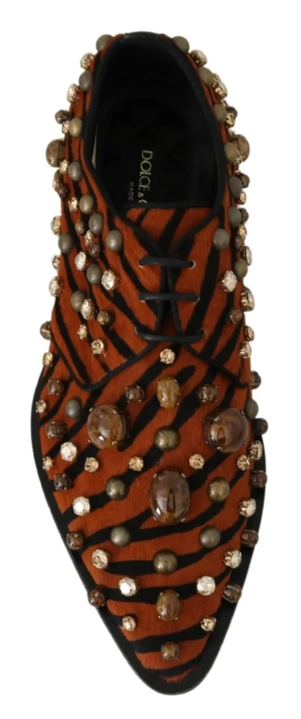 Dolce & Gabbana Women's Tiger Pattern Crystal Embellished Flats