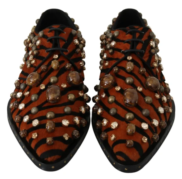 Dolce & Gabbana Women's Tiger Pattern Crystal Embellished Flats