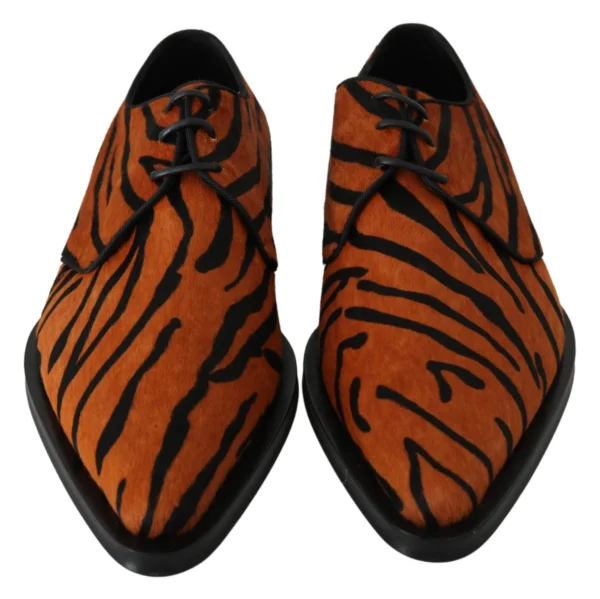 Dolce & Gabbana Women's Tiger Pattern Dress Shoes with Pony Hair