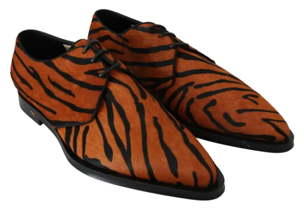 Dolce & Gabbana Women's Tiger Pattern Dress Shoes with Pony Hair