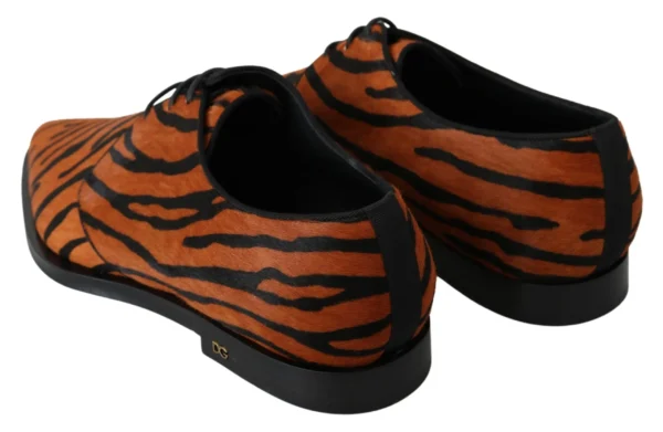 Dolce & Gabbana Women's Tiger Pattern Dress Shoes with Pony Hair