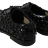 Dolce & Gabbana Women's Elegant Black Crystal Leather Dress Shoes