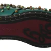 Dolce & Gabbana Women's Emerald Leather Dress Shoes with Crystal Accents