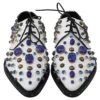 Dolce & Gabbana Women's Elegant White Leather Dress Shoes With Crystals