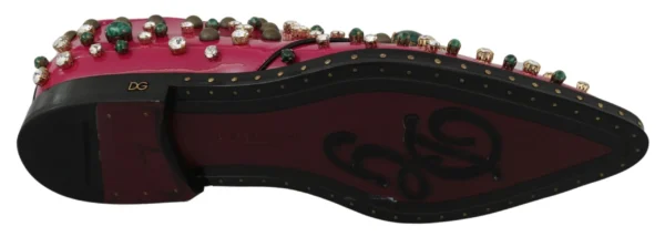 Dolce & Gabbana Women's Fuchsia Pink Crystal Patent Flats