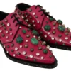 Dolce & Gabbana Women's Fuchsia Pink Crystal Patent Flats