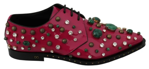Dolce & Gabbana Women's Fuchsia Pink Crystal Patent Flats