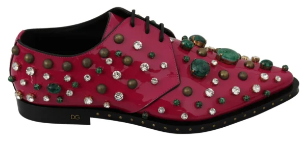 Dolce & Gabbana Women's Fuchsia Pink Crystal Patent Flats
