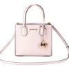 Michael Kors Women's Mercer Medium Leather Messenger Crossbody Handbag (Powder Blush Solid)