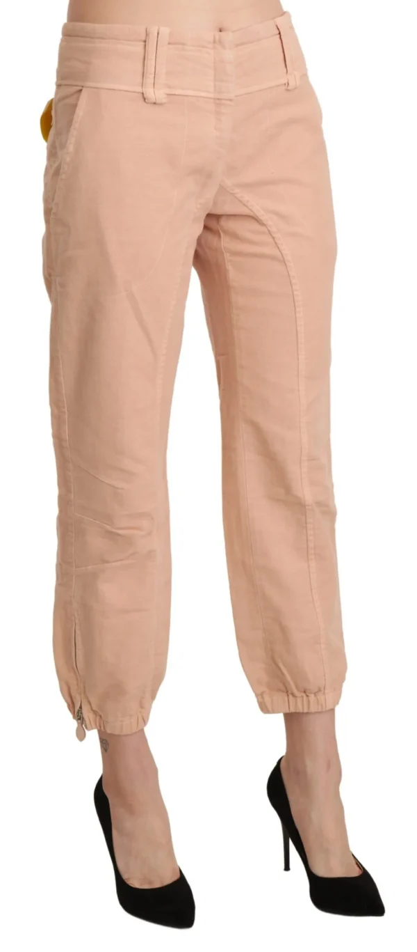Ermanno Scervino Women's Chic Beige Cropped Cotton Pants
