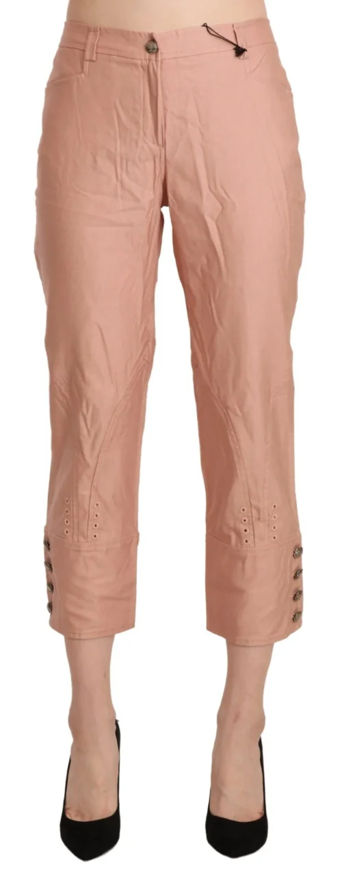 Ermanno Scervino Women's Chic High Waist Cropped Cotton Trousers