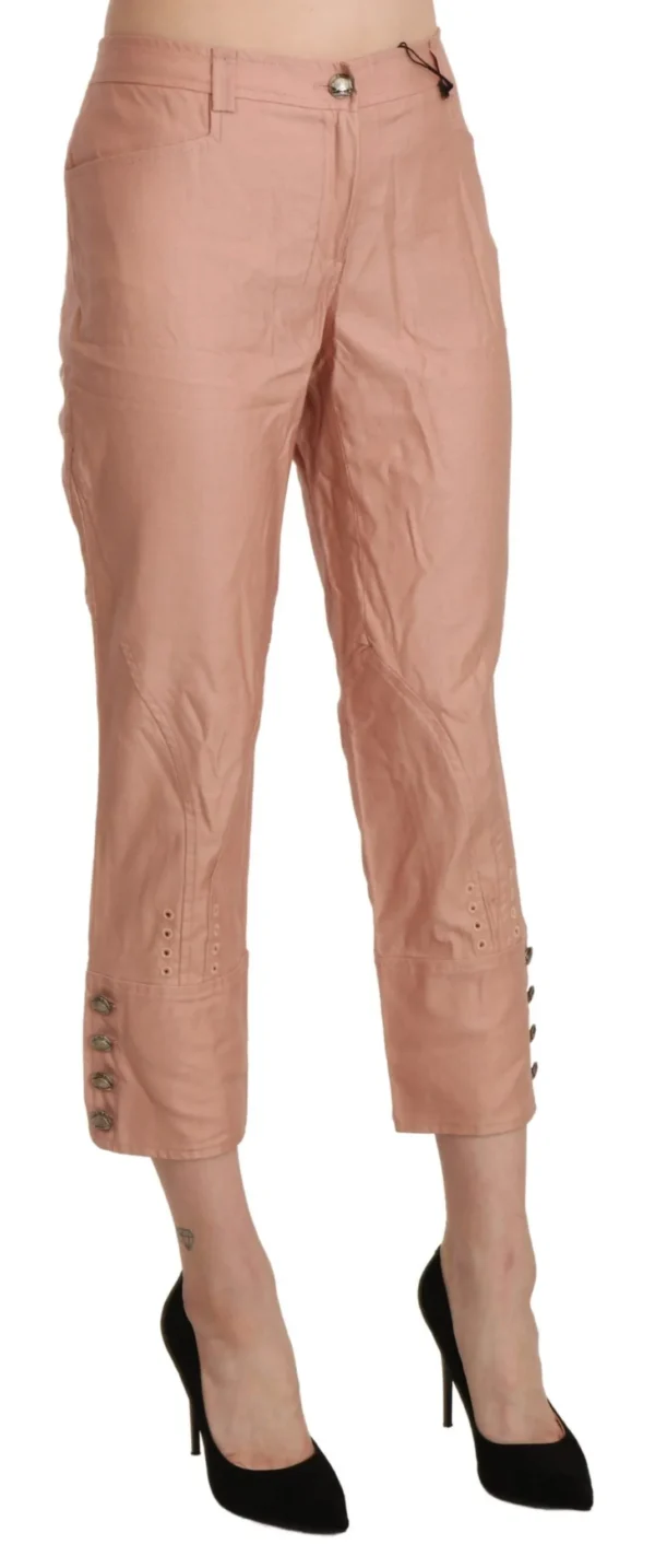 Ermanno Scervino Women's Chic High Waist Cropped Cotton Trousers