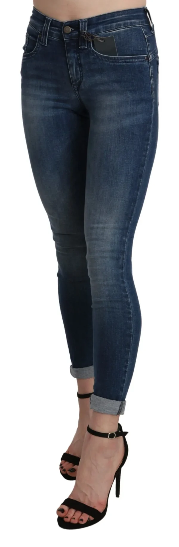Ermanno Scervino Women's Chic Blue High Waist Cropped Jeans