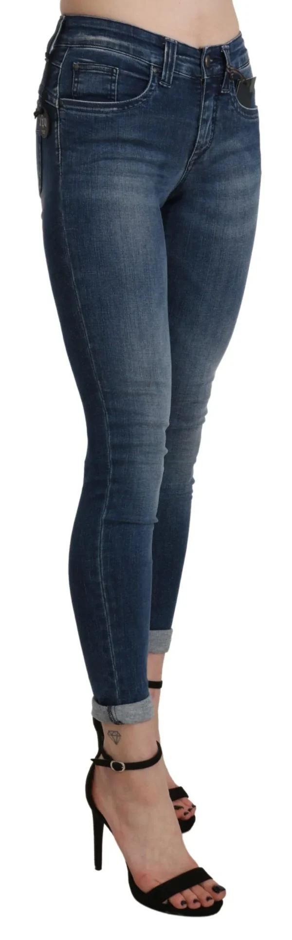 Ermanno Scervino Women's Chic Blue High Waist Cropped Jeans