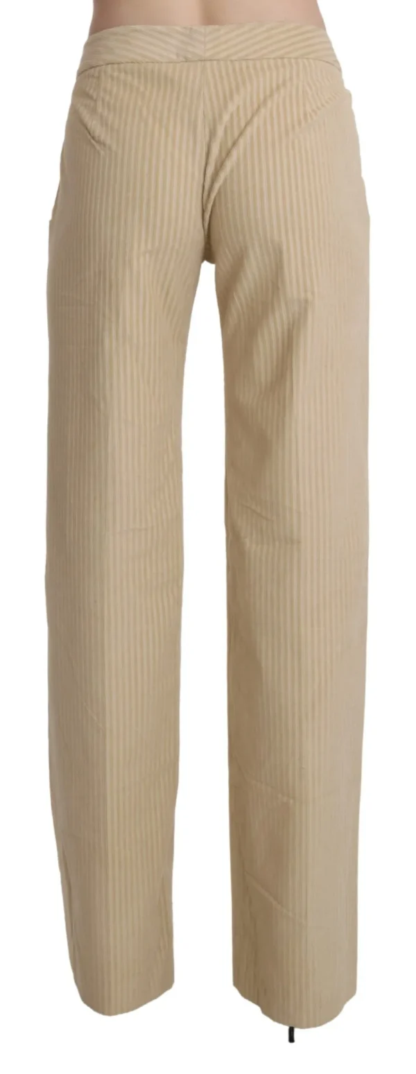 Ermanno Scervino Women's Chic Beige High-Waist Wide Leg Pants