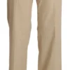 Ermanno Scervino Women's Chic Beige High-Waist Wide Leg Pants