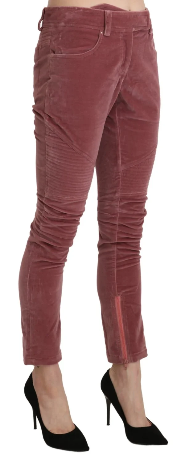 Ermanno Scervino Women's Chic Red Mid Waist Skinny Trousers