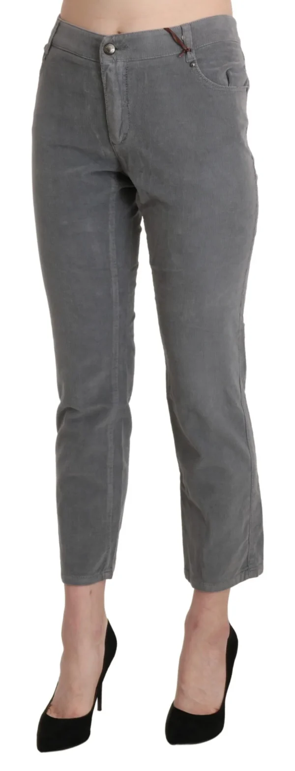 Ermanno Scervino Women's Chic Gray Mid Waist Cropped Trousers