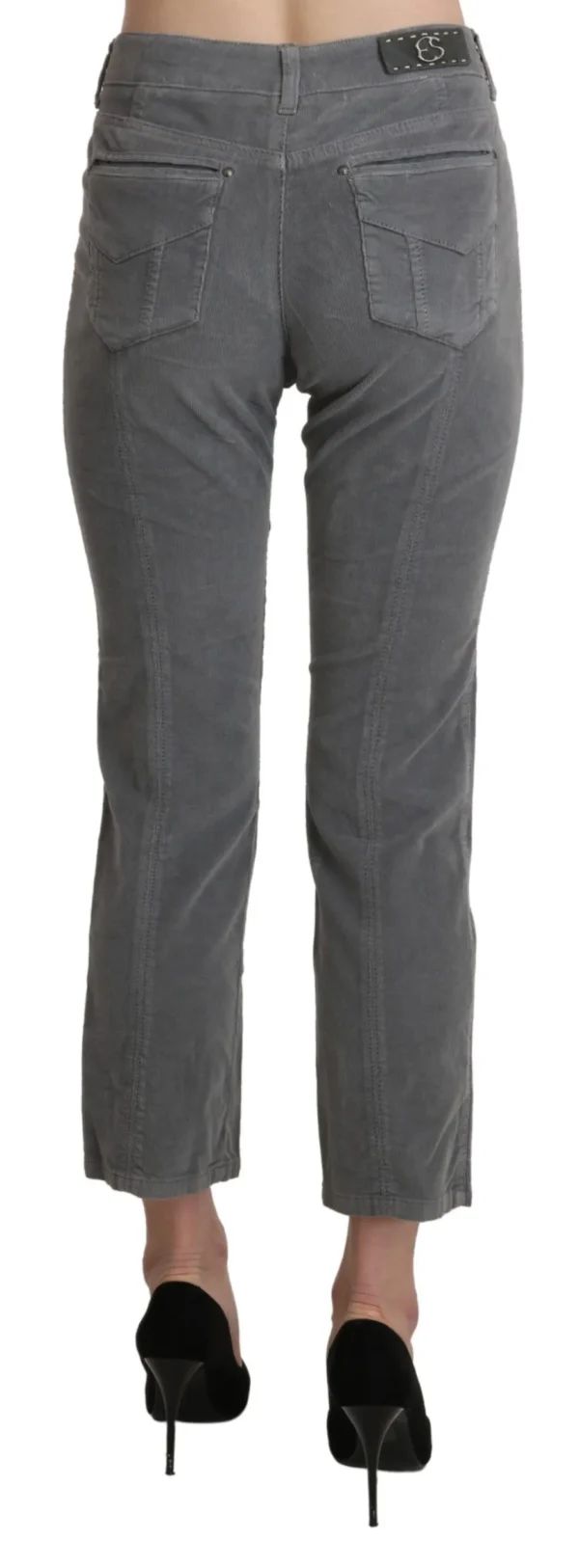 Ermanno Scervino Women's Chic Gray Mid Waist Cropped Trousers