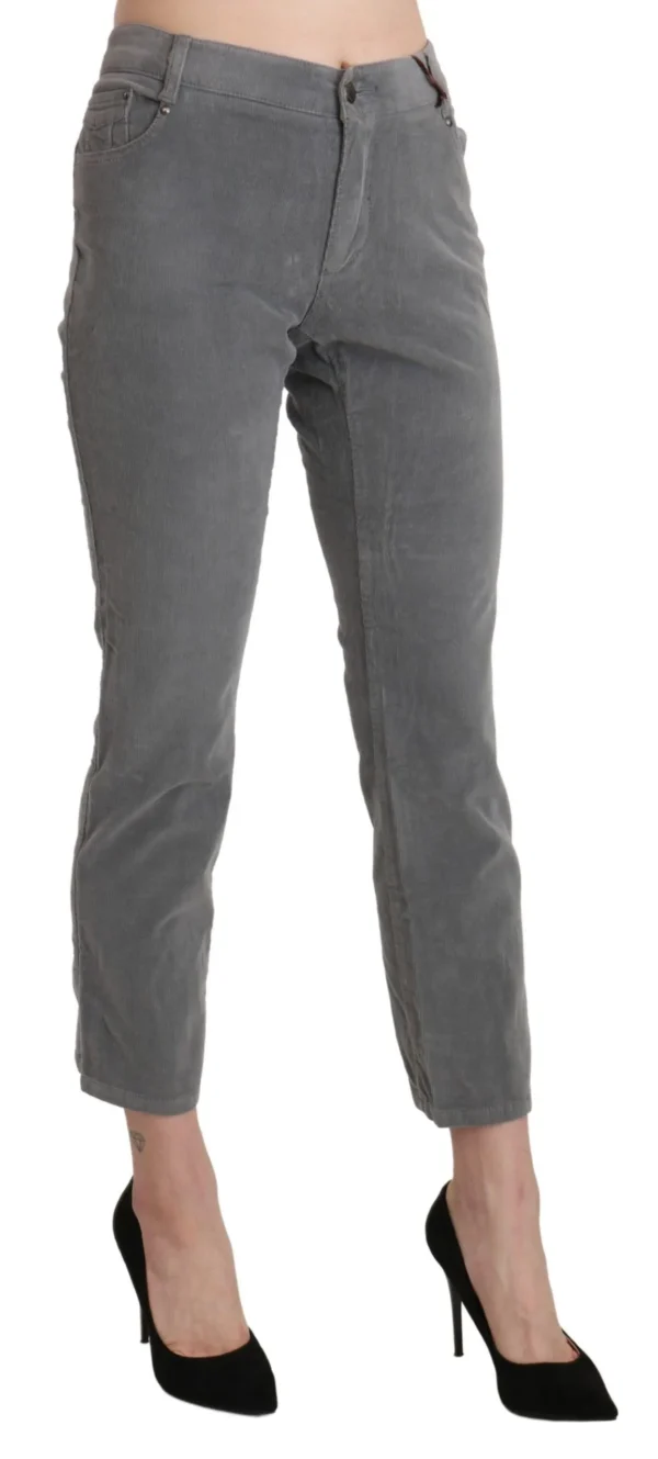 Ermanno Scervino Women's Chic Gray Mid Waist Cropped Trousers