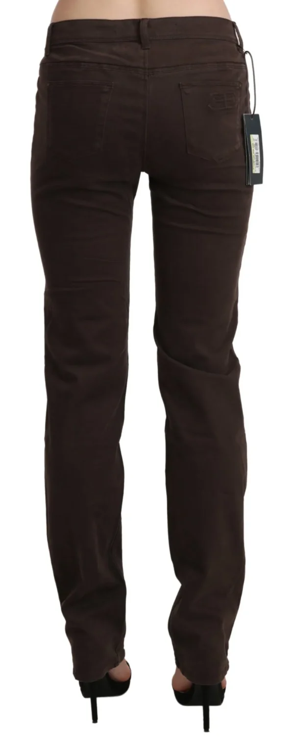 Ermanno Scervino Women's Chic Brown Mid Waist Skinny Trousers